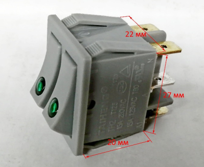 Выключатель двухклавишный ТН2 15А 250В